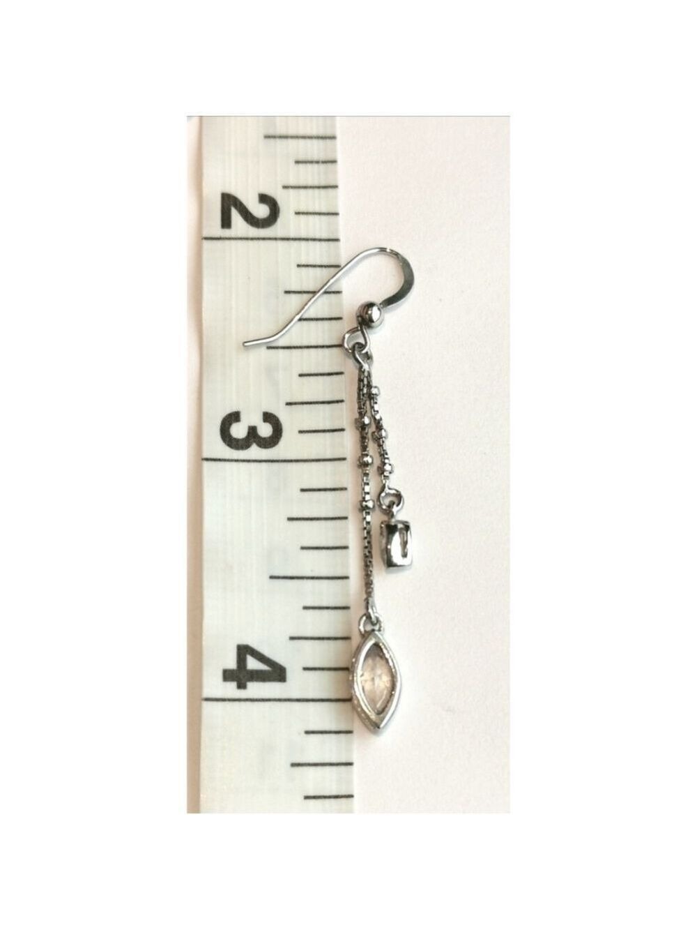 Sterling silver CZ Long Dangle drop earrings 🆕 - Picture 2 of 4